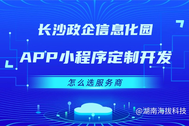 长沙政企信息化园区APP小程序定制开发怎么选服务商